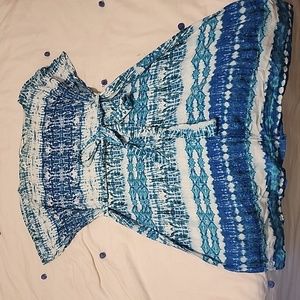 Blue patterned dress